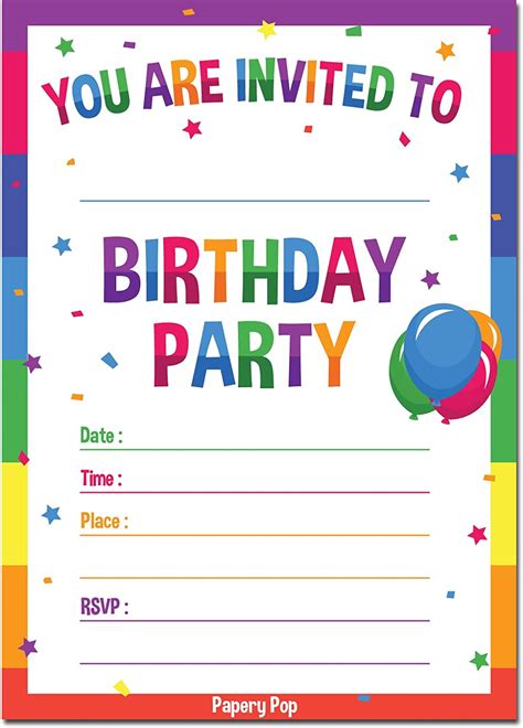Printable Birthday Invite Template